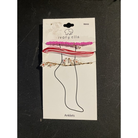 Ella Jewelry - Ivory Ella Anklets Extender Easter Gift, Colorful Girls Three Piece